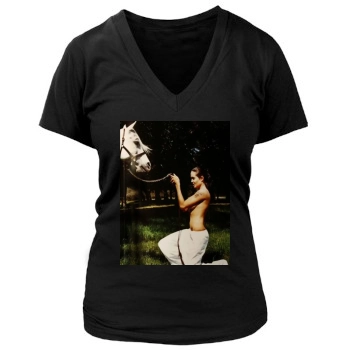 Angelina Jolie Women's Deep V-Neck TShirt