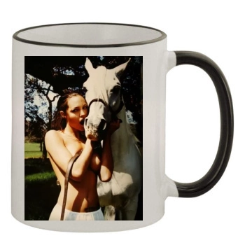 Angelina Jolie 11oz Colored Rim & Handle Mug