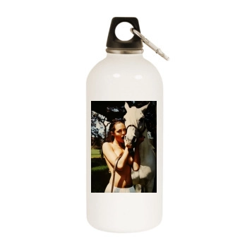 Angelina Jolie White Water Bottle With Carabiner