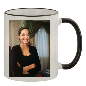 Angelina Jolie 11oz Colored Rim & Handle Mug