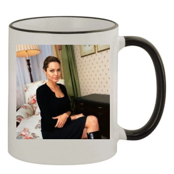 Angelina Jolie 11oz Colored Rim & Handle Mug