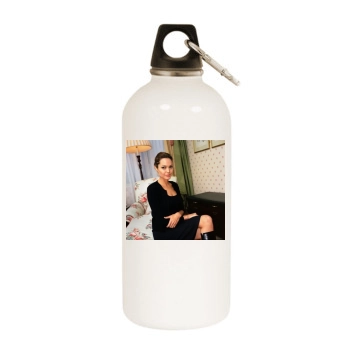 Angelina Jolie White Water Bottle With Carabiner