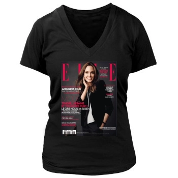 Angelina Jolie Women's Deep V-Neck TShirt