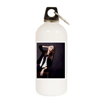 Angelina Jolie White Water Bottle With Carabiner