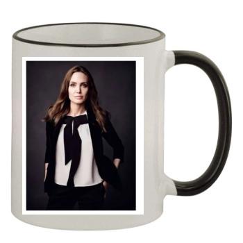 Angelina Jolie 11oz Colored Rim & Handle Mug