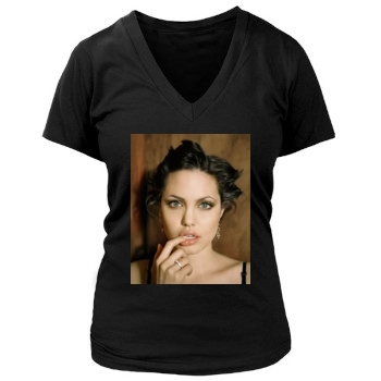 Angelina Jolie Women's Deep V-Neck TShirt