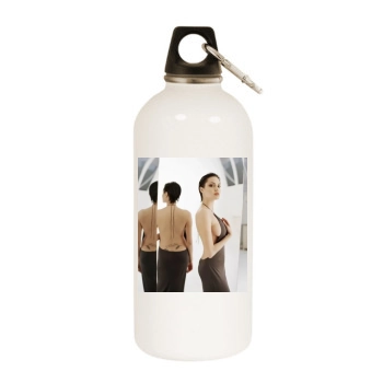 Angelina Jolie White Water Bottle With Carabiner