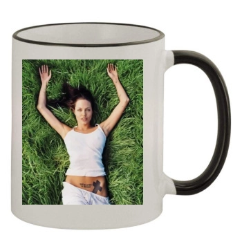 Angelina Jolie 11oz Colored Rim & Handle Mug