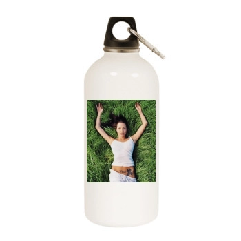 Angelina Jolie White Water Bottle With Carabiner