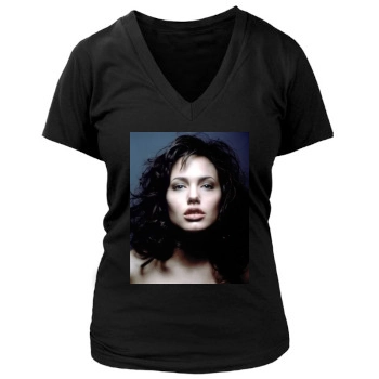 Angelina Jolie Women's Deep V-Neck TShirt