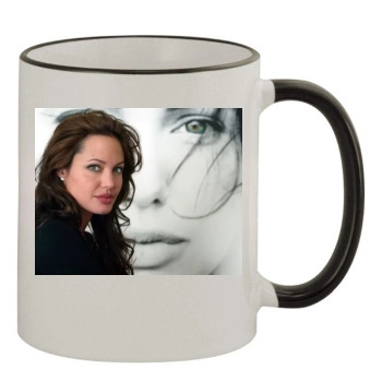 Angelina Jolie 11oz Colored Rim & Handle Mug