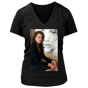 Angelina Jolie Women's Deep V-Neck TShirt