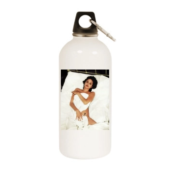 Angelina Jolie White Water Bottle With Carabiner