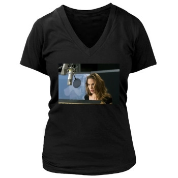 Angelina Jolie Women's Deep V-Neck TShirt