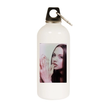 Angelina Jolie White Water Bottle With Carabiner