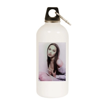 Angelina Jolie White Water Bottle With Carabiner