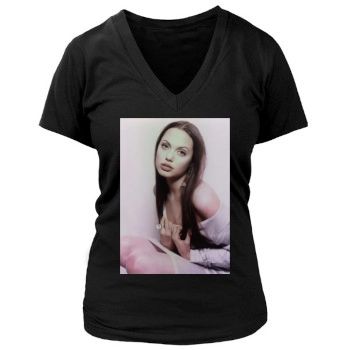 Angelina Jolie Women's Deep V-Neck TShirt