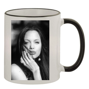 Angelina Jolie 11oz Colored Rim & Handle Mug