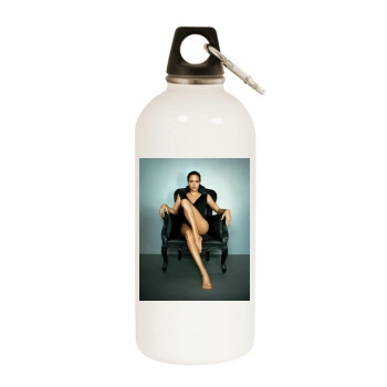 Angelina Jolie White Water Bottle With Carabiner