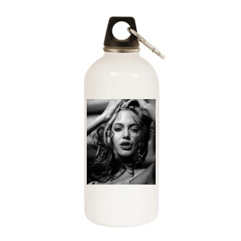 Angelina Jolie White Water Bottle With Carabiner