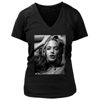 Angelina Jolie Women's Deep V-Neck TShirt