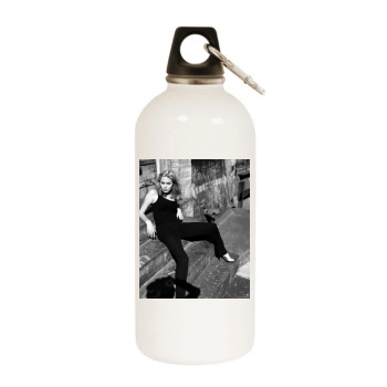 Angelina Jolie White Water Bottle With Carabiner