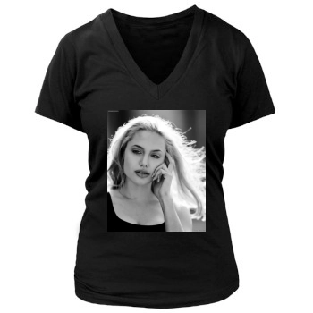 Angelina Jolie Women's Deep V-Neck TShirt