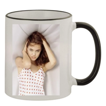 Angelina Jolie 11oz Colored Rim & Handle Mug