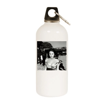 Angelina Jolie White Water Bottle With Carabiner