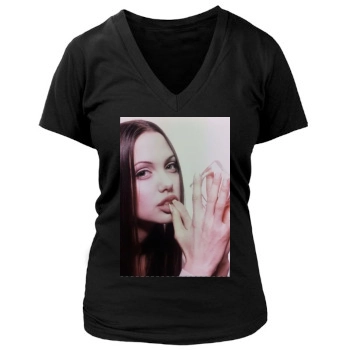 Angelina Jolie Women's Deep V-Neck TShirt