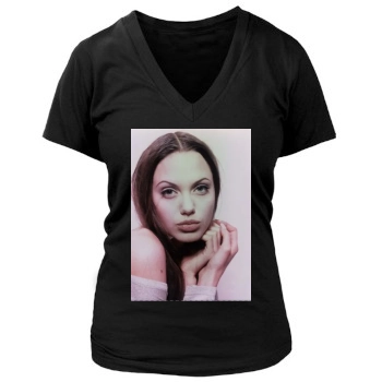 Angelina Jolie Women's Deep V-Neck TShirt