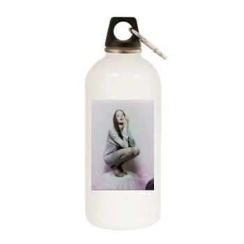 Angelina Jolie White Water Bottle With Carabiner