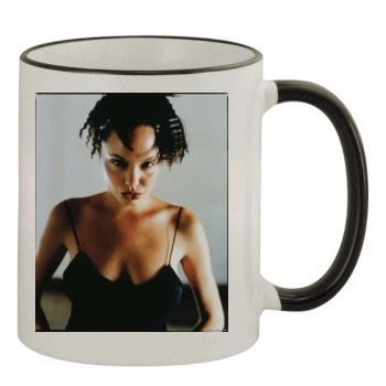 Angelina Jolie 11oz Colored Rim & Handle Mug