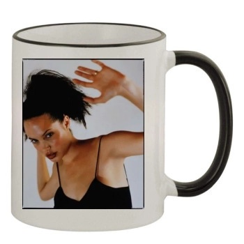 Angelina Jolie 11oz Colored Rim & Handle Mug