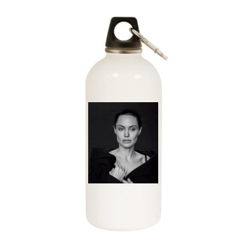 Angelina Jolie White Water Bottle With Carabiner