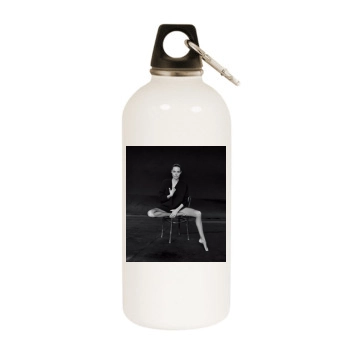 Angelina Jolie White Water Bottle With Carabiner