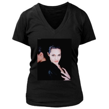 Angelina Jolie Women's Deep V-Neck TShirt