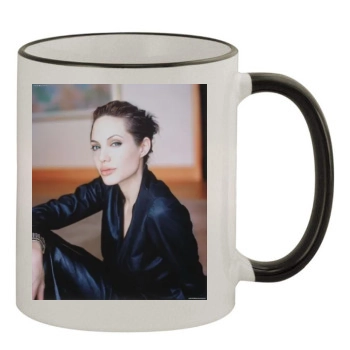 Angelina Jolie 11oz Colored Rim & Handle Mug