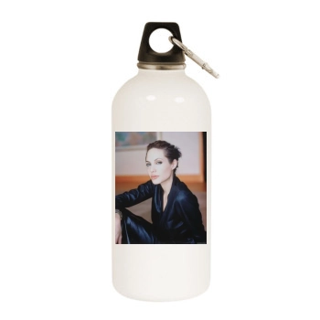 Angelina Jolie White Water Bottle With Carabiner