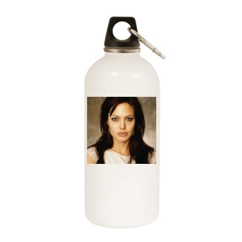 Angelina Jolie White Water Bottle With Carabiner