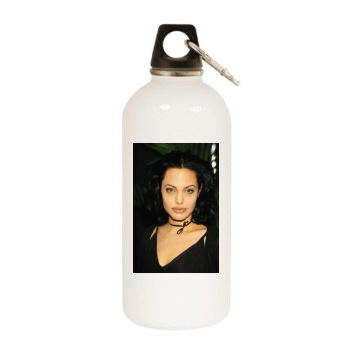 Angelina Jolie White Water Bottle With Carabiner