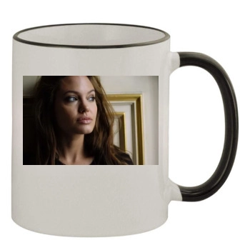 Angelina Jolie 11oz Colored Rim & Handle Mug