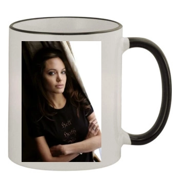 Angelina Jolie 11oz Colored Rim & Handle Mug