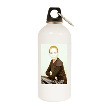 Angelina Jolie White Water Bottle With Carabiner