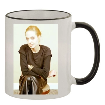 Angelina Jolie 11oz Colored Rim & Handle Mug