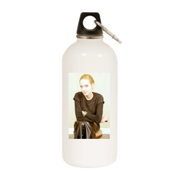 Angelina Jolie White Water Bottle With Carabiner