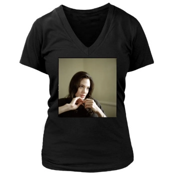 Angelina Jolie Women's Deep V-Neck TShirt