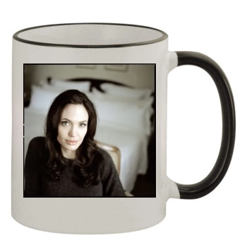 Angelina Jolie 11oz Colored Rim & Handle Mug