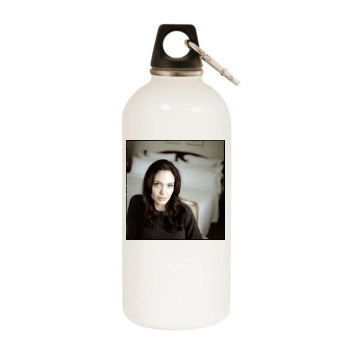 Angelina Jolie White Water Bottle With Carabiner