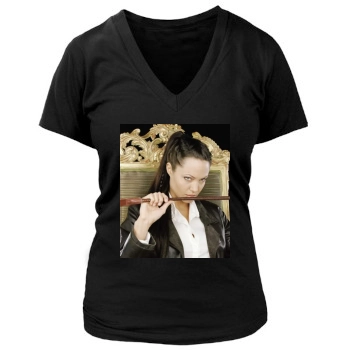 Angelina Jolie Women's Deep V-Neck TShirt